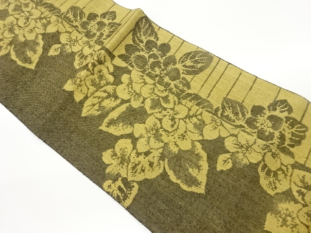 JAPANESE NAGOYA OBI / TSUMUGI / WOVEN FLOWER